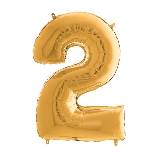 34" Gold Foil Number Balloon 0-9