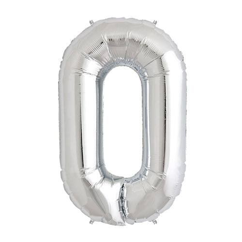 34" Silver Foil Number Balloon 0-9