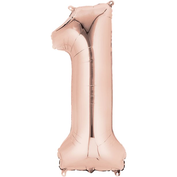 16" Rose Gold Number 1 Balloon