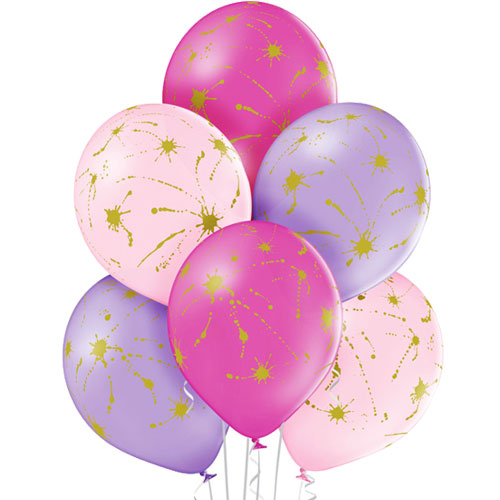 12" Splatter Assorted Balloons (6pk)
