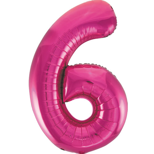 34" Pink Foil Number Balloon 0-9