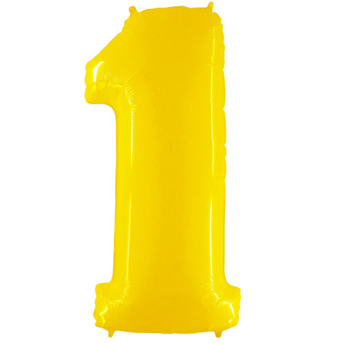 40" Yellow Number Balloon 0-9