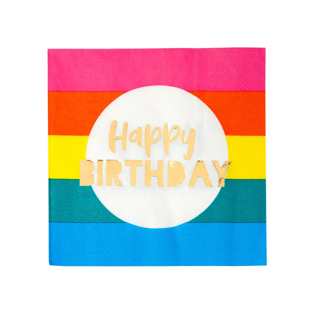 Bright Rainbow 'Happy Birthday' Napkins