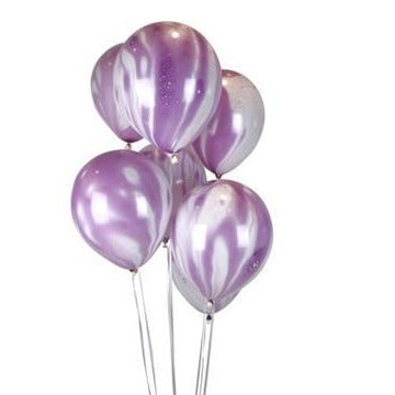 10" Purple Marbled Balloons (8pk)