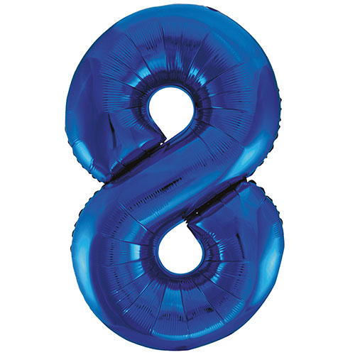 34" Blue Foil Number Balloon 0-9 no