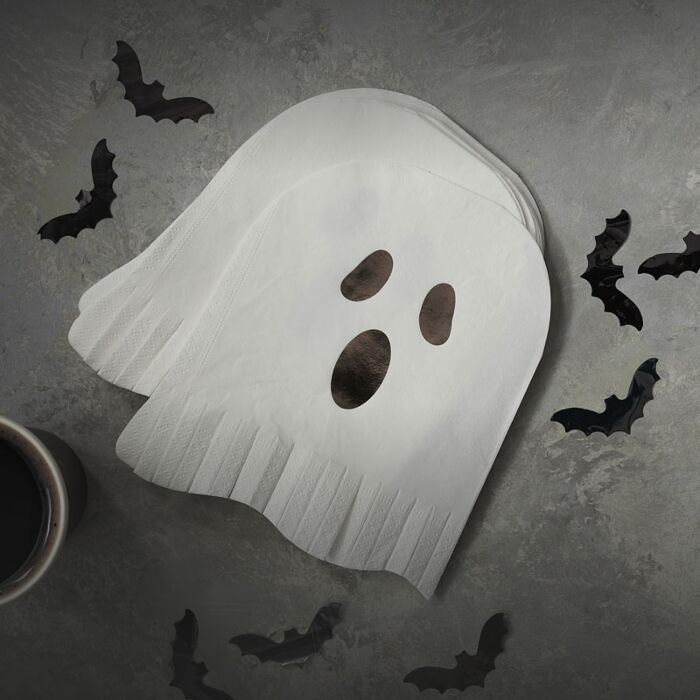 Ghost Fringe Paper Halloween Napkins