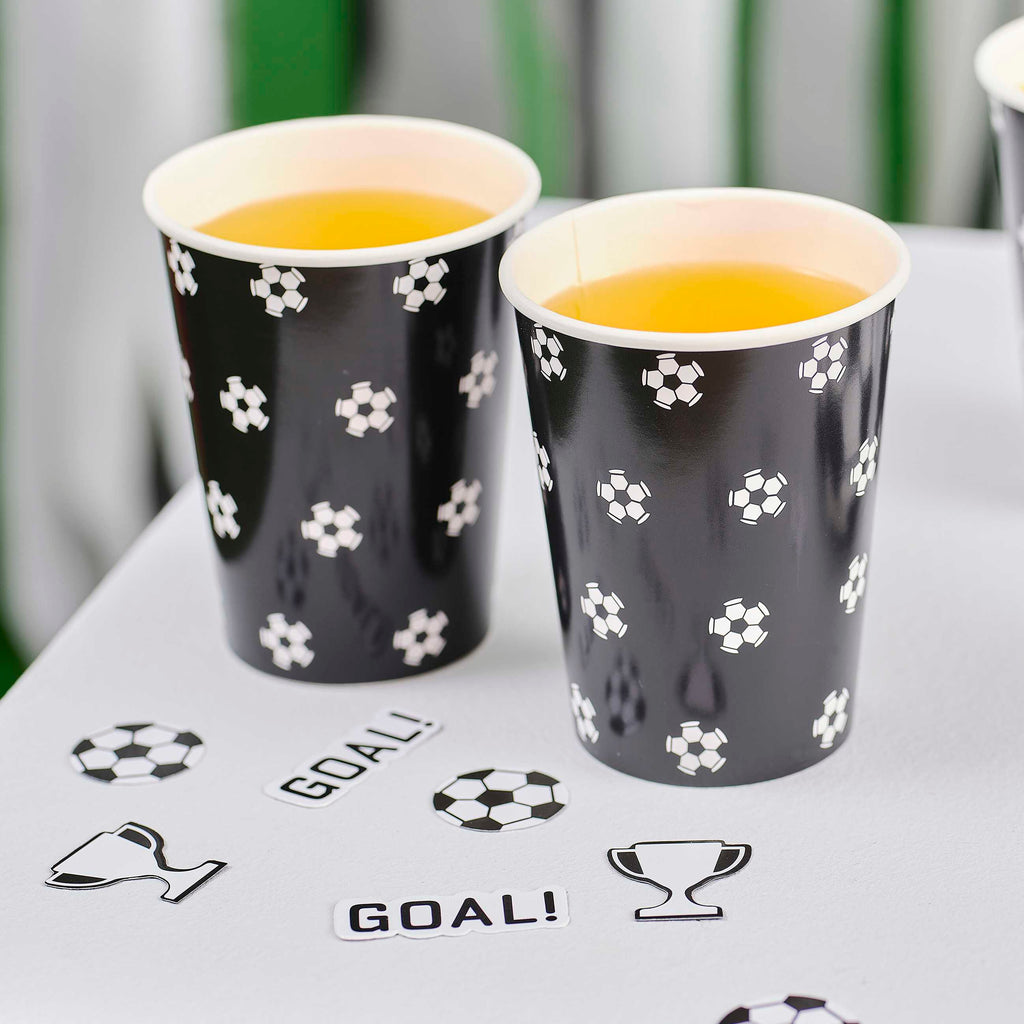 8 Football Print Paper Cups