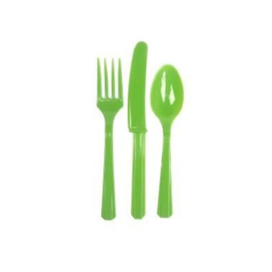 Lime Green Plastic Cutlery 24pk