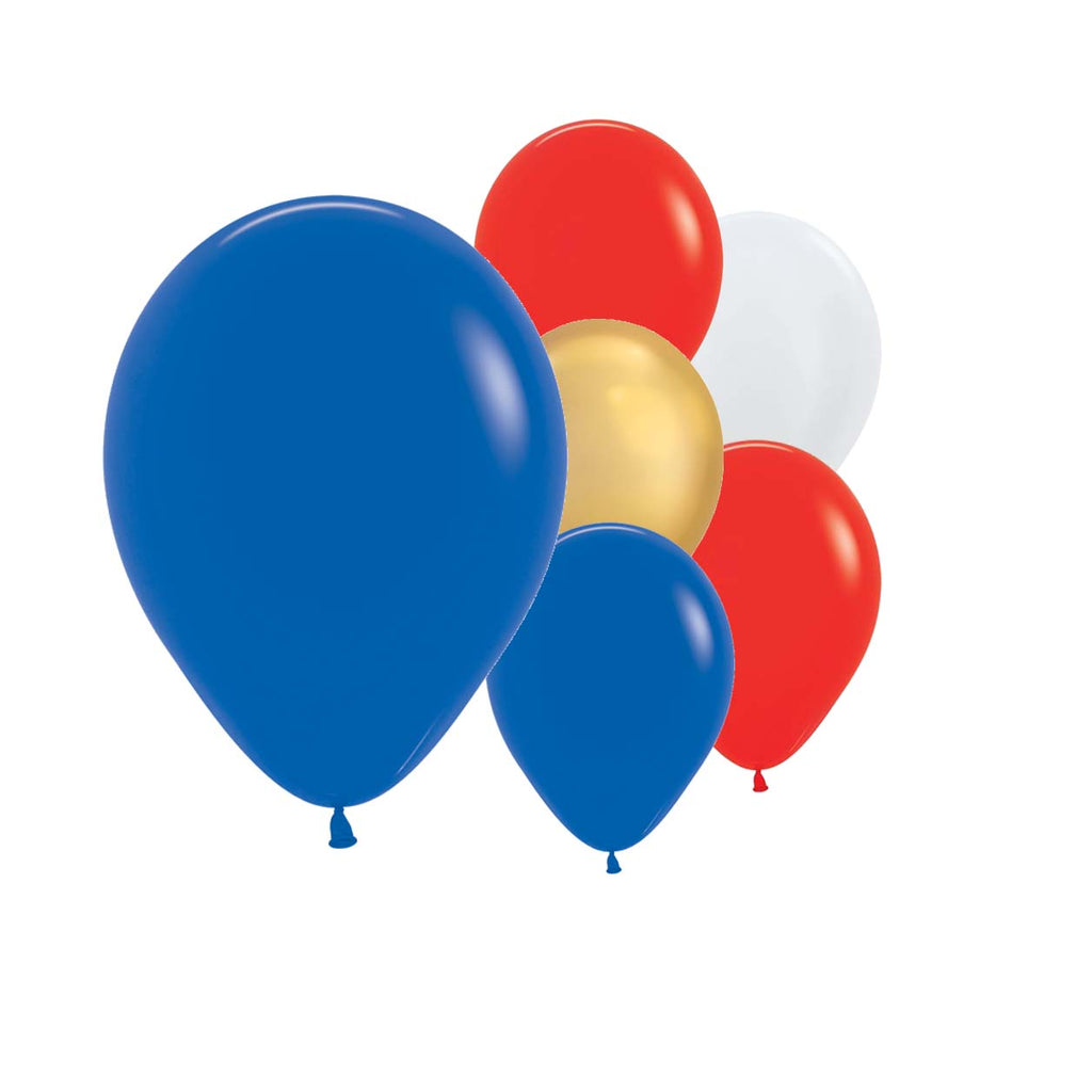 11" Jubilee Red, White, Blue & Gold Balloons (10pk)